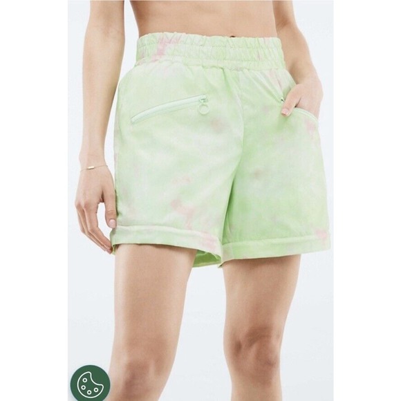 Fabletics Women’s Kalani Convertible Track Pant Green Pink Tie Dye Pockets 2X - Picture 2 of 15